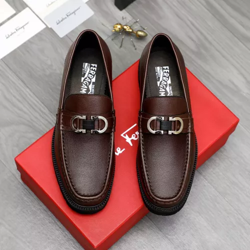 Replica Salvatore Ferragamo Leather Shoes For Men #1380579 $100.00 USD for Wholesale