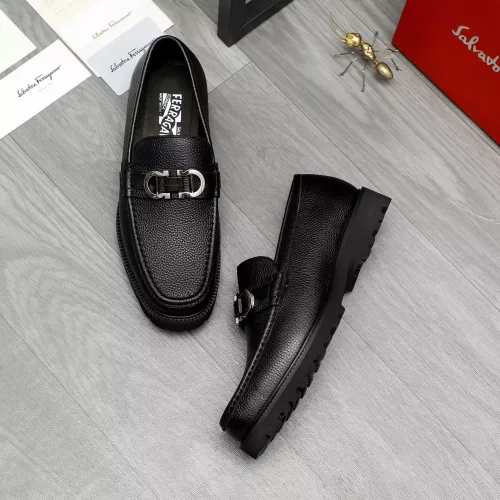 Replica Salvatore Ferragamo Leather Shoes For Men #1380595 $100.00 USD for Wholesale