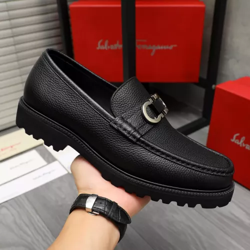 Replica Salvatore Ferragamo Leather Shoes For Men #1380595 $100.00 USD for Wholesale