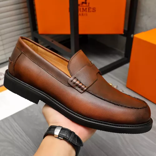 Replica Hermes Leather Shoes For Men #1380636 $85.00 USD for Wholesale