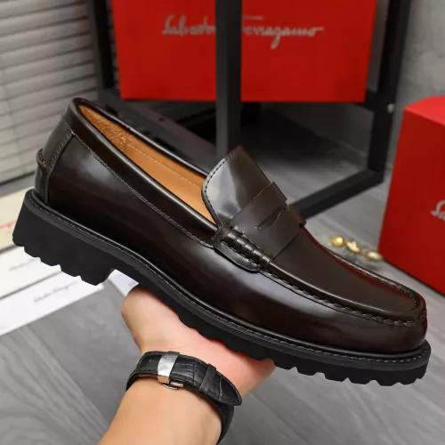 Replica Salvatore Ferragamo Leather Shoes For Men #1380653 $85.00 USD for Wholesale