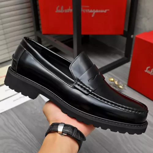 Replica Salvatore Ferragamo Leather Shoes For Men #1380654 $85.00 USD for Wholesale