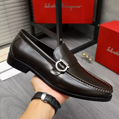 Replica Salvatore Ferragamo Leather Shoes For Men #1380662 $85.00 USD for Wholesale