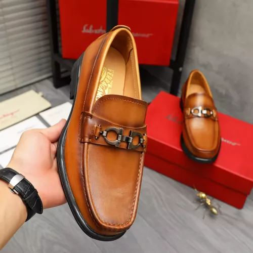 Replica Salvatore Ferragamo Leather Shoes For Men #1380680 $85.00 USD for Wholesale