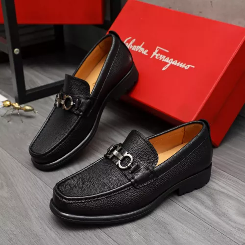 Replica Salvatore Ferragamo Leather Shoes For Men #1380682 $85.00 USD for Wholesale