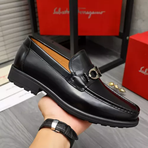 Replica Salvatore Ferragamo Leather Shoes For Men #1380686 $85.00 USD for Wholesale