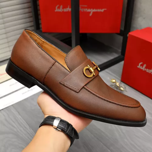 Replica Salvatore Ferragamo Leather Shoes For Men #1380691 $85.00 USD for Wholesale