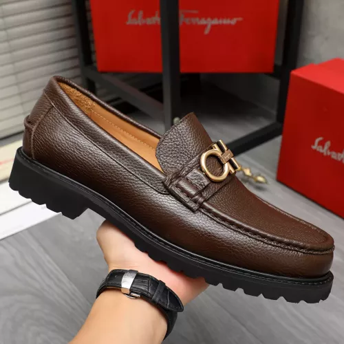 Replica Salvatore Ferragamo Leather Shoes For Men #1380706 $85.00 USD for Wholesale