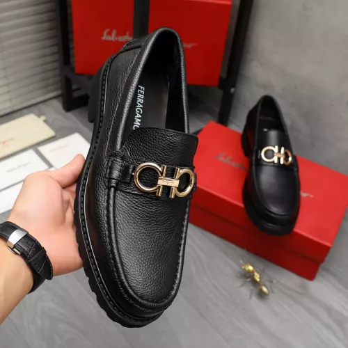 Replica Salvatore Ferragamo Leather Shoes For Men #1380707 $85.00 USD for Wholesale