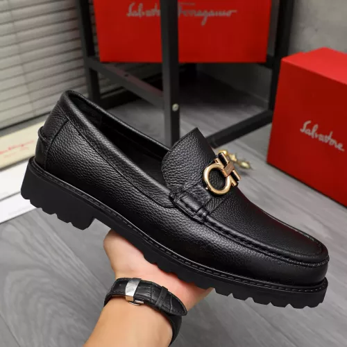 Replica Salvatore Ferragamo Leather Shoes For Men #1380707 $85.00 USD for Wholesale