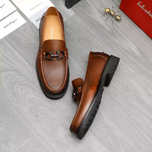 Replica Salvatore Ferragamo Leather Shoes For Men #1380721 $85.00 USD for Wholesale