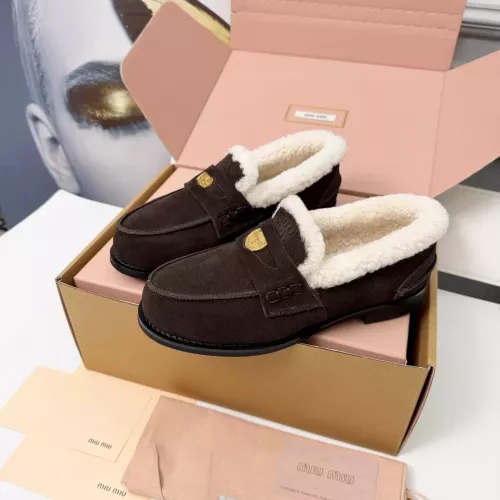 MIU MIU Leather Shoes For Women #1381071 $105.00 USD, Wholesale Replica MIU MIU Leather Shoes