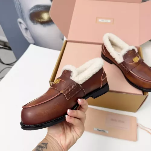Replica MIU MIU Leather Shoes For Women #1381072 $105.00 USD for Wholesale