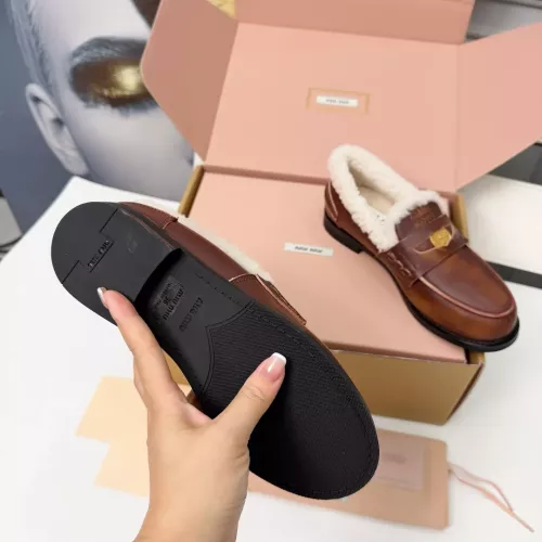 Replica MIU MIU Leather Shoes For Women #1381072 $105.00 USD for Wholesale