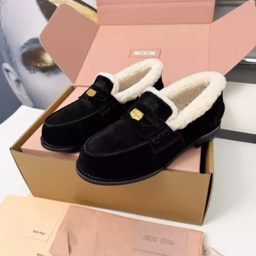 MIU MIU Leather Shoes For Women #1381074 $105.00 USD, Wholesale Replica MIU MIU Leather Shoes