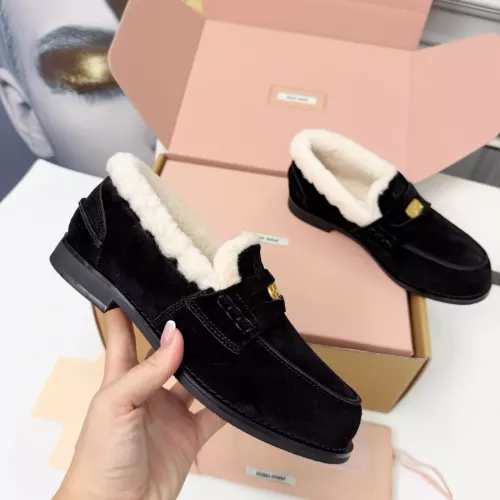 Replica MIU MIU Leather Shoes For Women #1381074 $105.00 USD for Wholesale