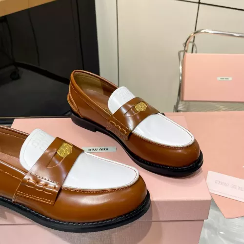 Replica MIU MIU Leather Shoes For Women #1381075 $102.00 USD for Wholesale
