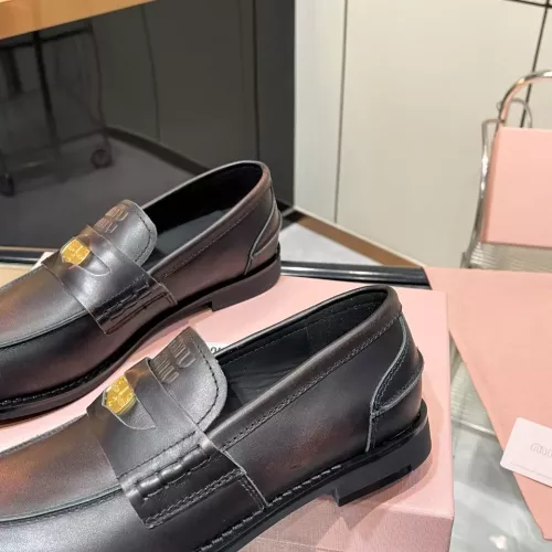 Replica MIU MIU Leather Shoes For Women #1381078 $102.00 USD for Wholesale