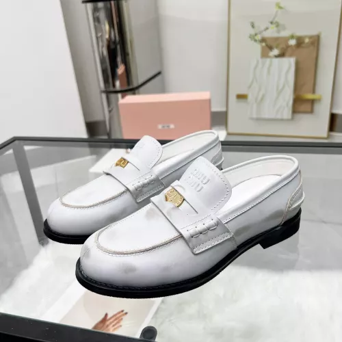 MIU MIU Leather Shoes For Women #1381079 $102.00 USD, Wholesale Replica MIU MIU Leather Shoes