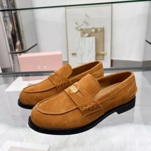 MIU MIU Leather Shoes For Women #1381082 $102.00 USD, Wholesale Replica MIU MIU Leather Shoes