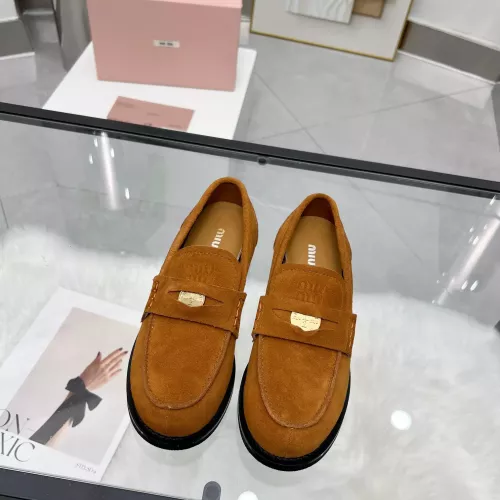 Replica MIU MIU Leather Shoes For Women #1381082 $102.00 USD for Wholesale