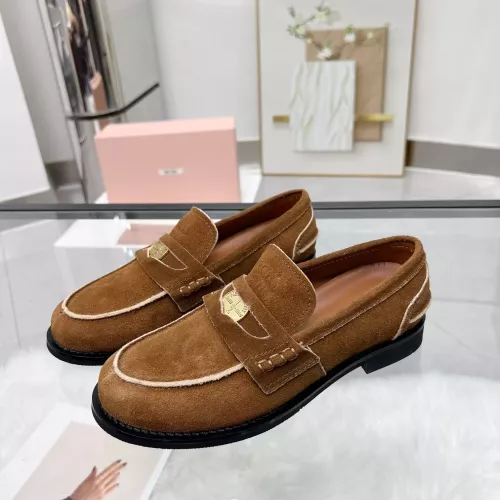 MIU MIU Leather Shoes For Women #1381083 $102.00 USD, Wholesale Replica MIU MIU Leather Shoes