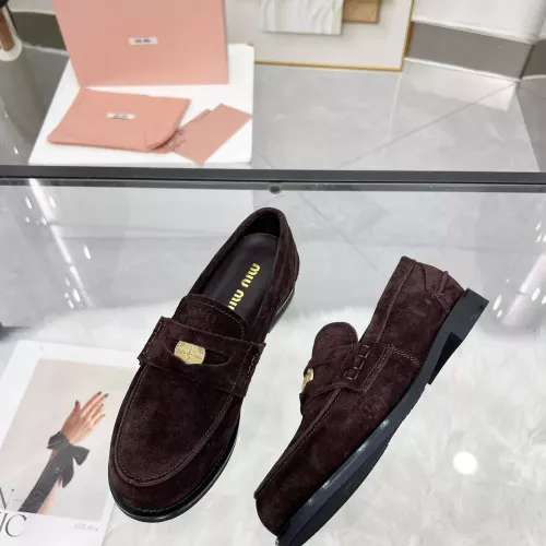 Replica MIU MIU Leather Shoes For Women #1381084 $102.00 USD for Wholesale