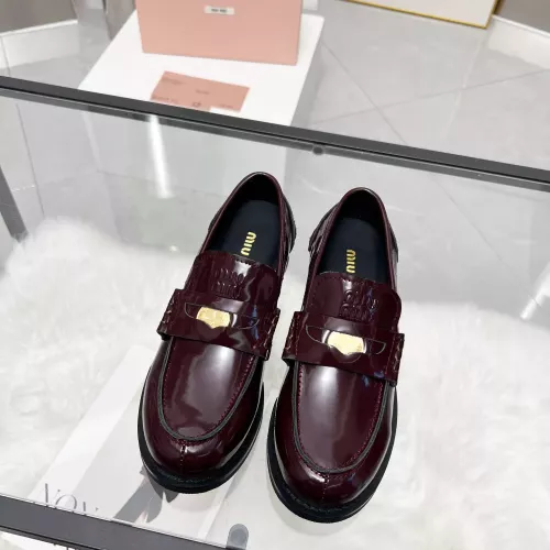 Replica MIU MIU Leather Shoes For Women #1381085 $102.00 USD for Wholesale