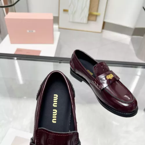 Replica MIU MIU Leather Shoes For Women #1381085 $102.00 USD for Wholesale