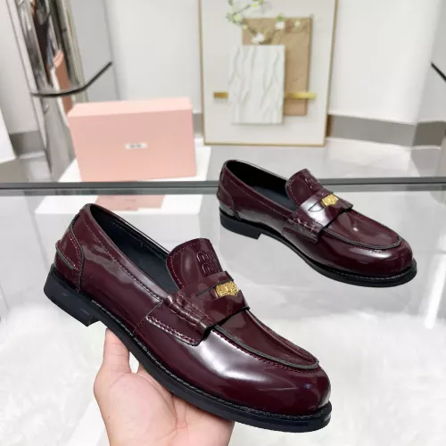 Replica MIU MIU Leather Shoes For Women #1381085 $102.00 USD for Wholesale