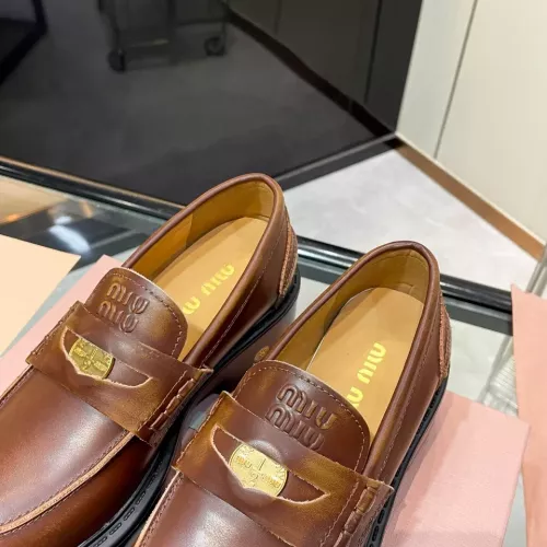 Replica MIU MIU Leather Shoes For Women #1381116 $105.00 USD for Wholesale