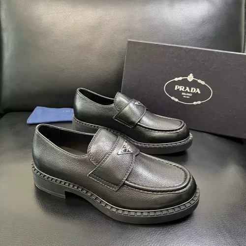 Replica Prada Leather Shoes For Men #1381117 $135.00 USD for Wholesale