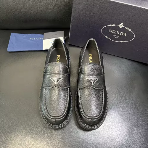 Replica Prada Leather Shoes For Men #1381117 $135.00 USD for Wholesale