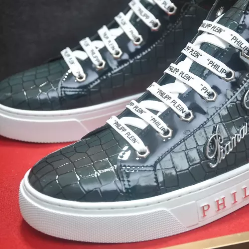 Replica Philipp Plein PP High Tops Shoes For Men #1381450 $88.00 USD for Wholesale
