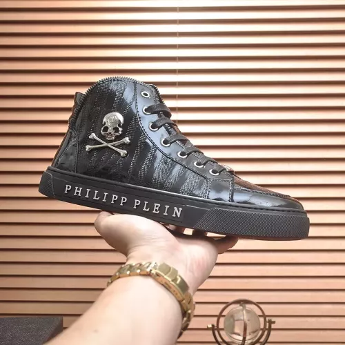 Replica Philipp Plein PP High Tops Shoes For Men #1381460 $92.00 USD for Wholesale