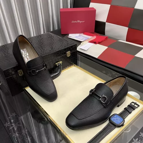 Replica Salvatore Ferragamo Leather Shoes For Men #1381472 $108.00 USD for Wholesale