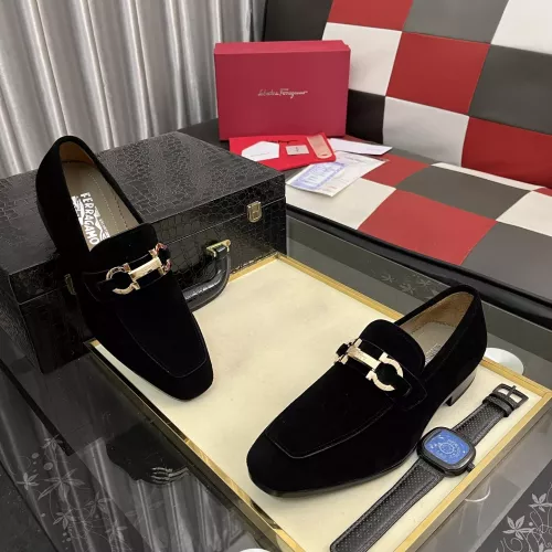 Replica Salvatore Ferragamo Leather Shoes For Men #1381479 $108.00 USD for Wholesale