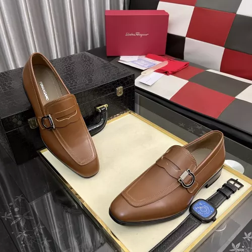 Replica Salvatore Ferragamo Leather Shoes For Men #1381483 $108.00 USD for Wholesale