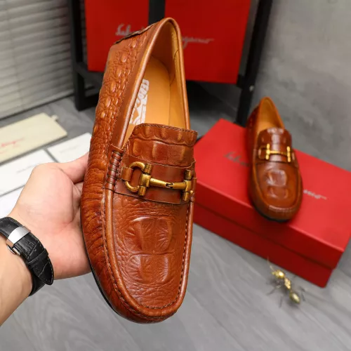 Replica Salvatore Ferragamo Leather Shoes For Men #1381825 $80.00 USD for Wholesale