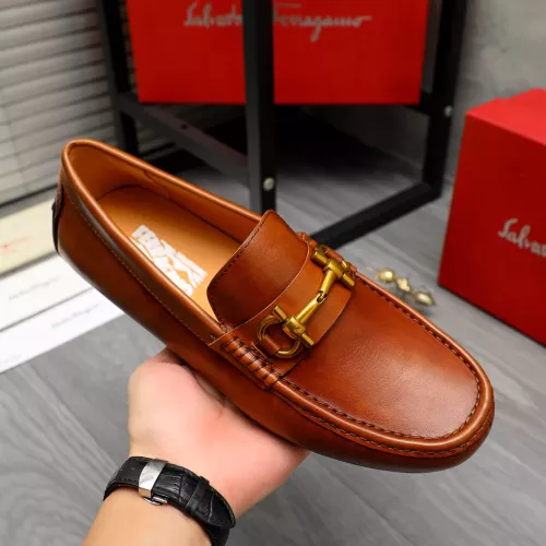 Replica Salvatore Ferragamo Leather Shoes For Men #1381827 $80.00 USD for Wholesale