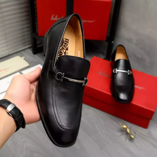 Replica Salvatore Ferragamo Leather Shoes For Men #1381830 $88.00 USD for Wholesale