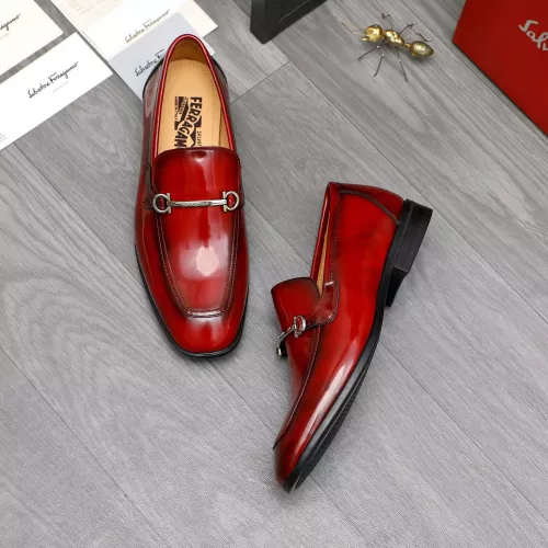 Replica Salvatore Ferragamo Leather Shoes For Men #1381831 $88.00 USD for Wholesale