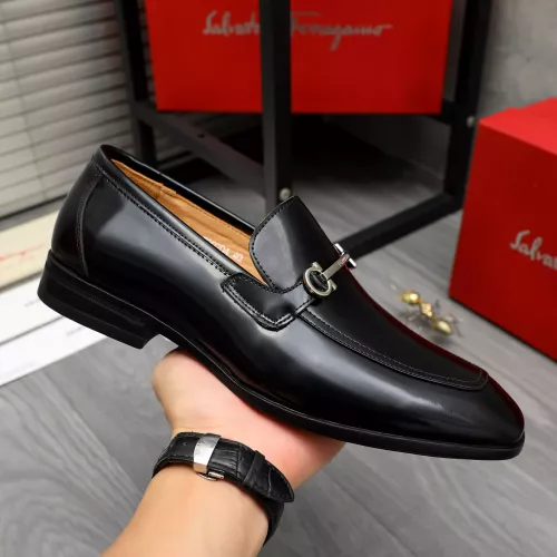 Replica Salvatore Ferragamo Leather Shoes For Men #1381832 $88.00 USD for Wholesale