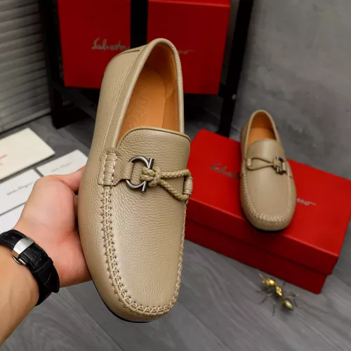 Replica Salvatore Ferragamo Leather Shoes For Men #1381833 $92.00 USD for Wholesale