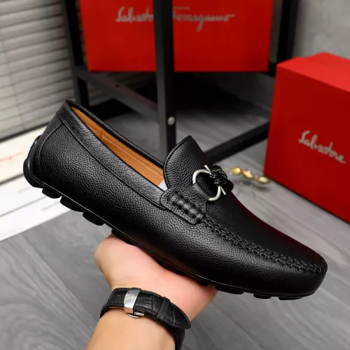 Replica Salvatore Ferragamo Leather Shoes For Men #1381834 $92.00 USD for Wholesale