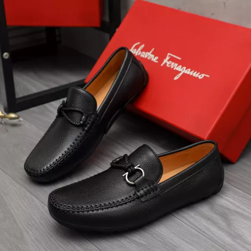 Replica Salvatore Ferragamo Leather Shoes For Men #1381834 $92.00 USD for Wholesale