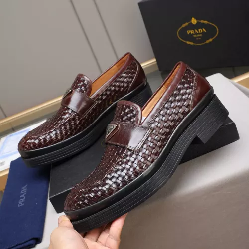 Replica Prada Leather Shoes For Men #1381840 $115.00 USD for Wholesale