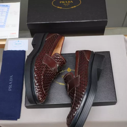 Replica Prada Leather Shoes For Men #1381840 $115.00 USD for Wholesale