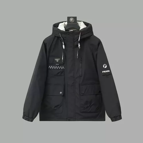 Prada Down Feather Coat Long Sleeved For Men #1383581 $185.00 USD, Wholesale Replica Prada Down Feather Coat