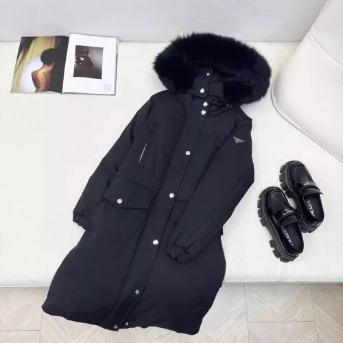 Prada Down Feather Coat Long Sleeved For Women #1383809 $257.85 USD, Wholesale Replica Prada Down Feather Coat